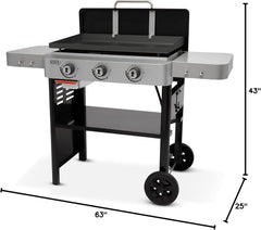 SmokeCraft: 28" Gas Griddle, 3 Burner, Black