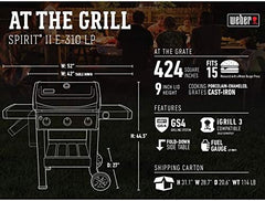 SmokeCraft:  Spirit II E-310 3-Burner Liquid Propane Grill, Black