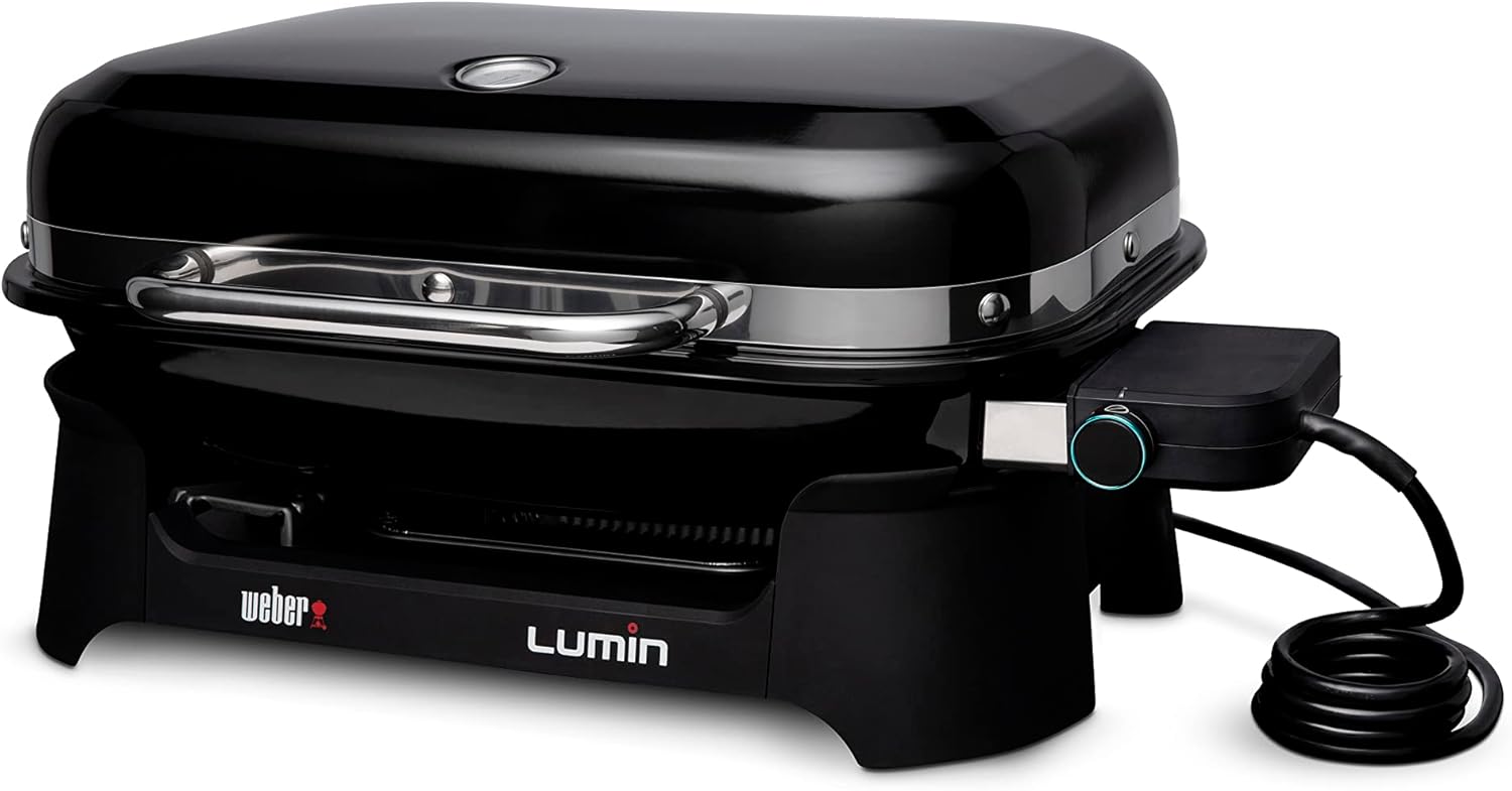 SmokeCraft: Lumin Compact Outdoor Electric Barbecue Grill, Black - Great Small Spaces such as Patios, Balconies, and Decks, Portable and Convenient