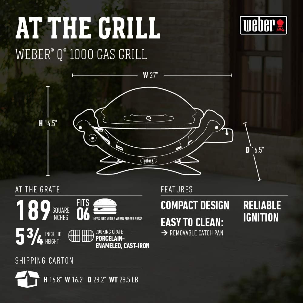 SmokeCraft:  Q1000 Liquid Propane Grill, Chrome