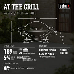 SmokeCraft:  Q1000 Liquid Propane Grill, Chrome