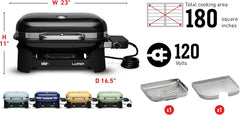SmokeCraft: Lumin Compact Outdoor Electric Barbecue Grill, Black - Great Small Spaces such as Patios, Balconies, and Decks, Portable and Convenient