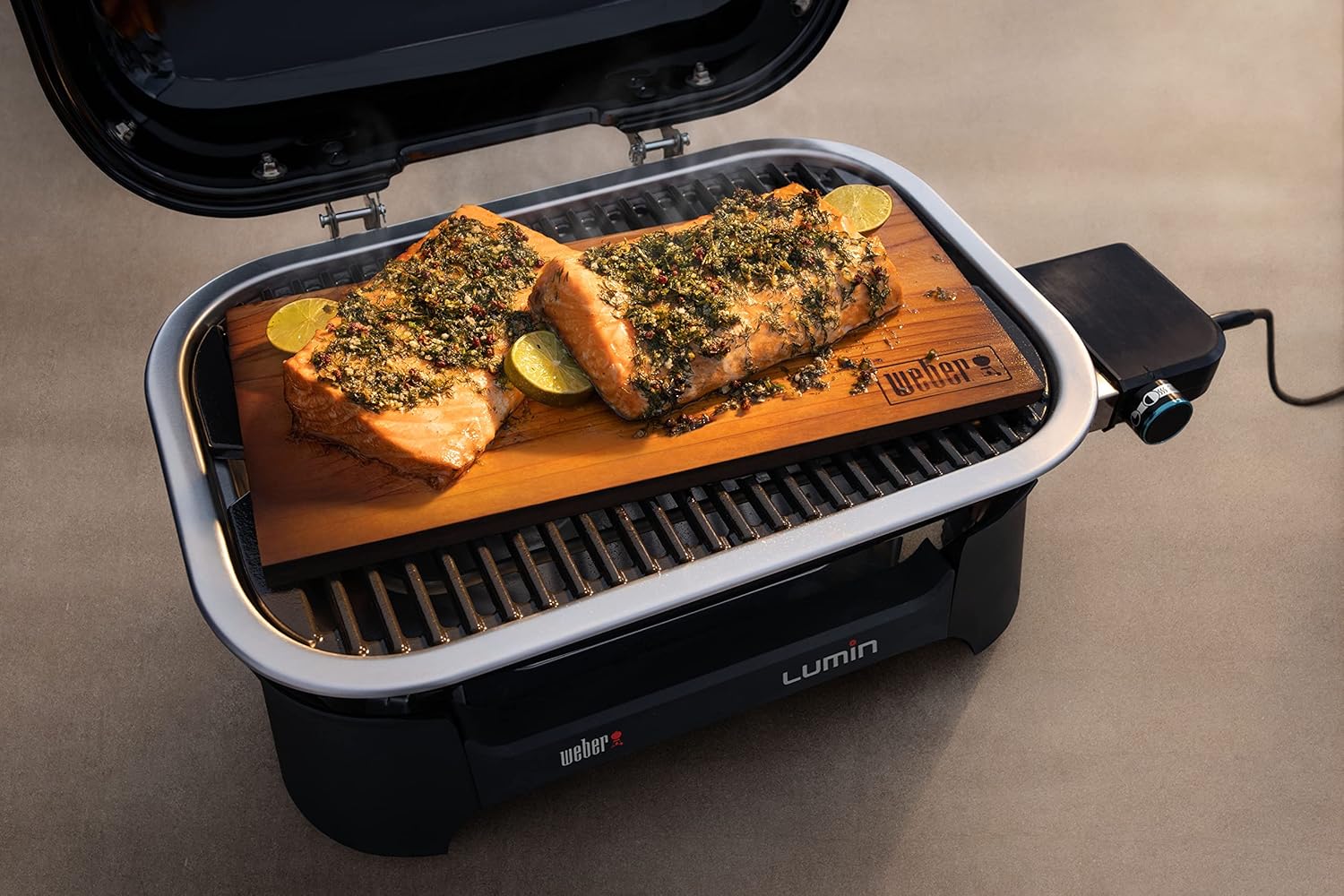 SmokeCraft: Lumin Compact Outdoor Electric Barbecue Grill, Black - Great Small Spaces such as Patios, Balconies, and Decks, Portable and Convenient