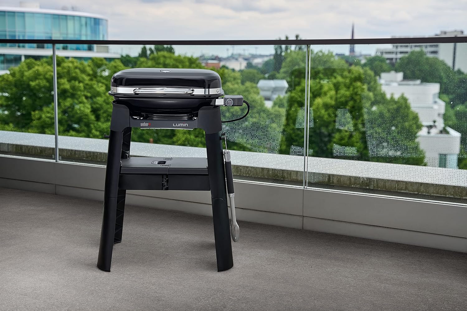 SmokeCraft: Lumin Compact Outdoor Electric Barbecue Grill, Black - Great Small Spaces such as Patios, Balconies, and Decks, Portable and Convenient