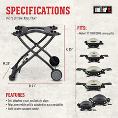 SmokeCraft: Q Portable Cart, 28.2" x 21" x 25", Black