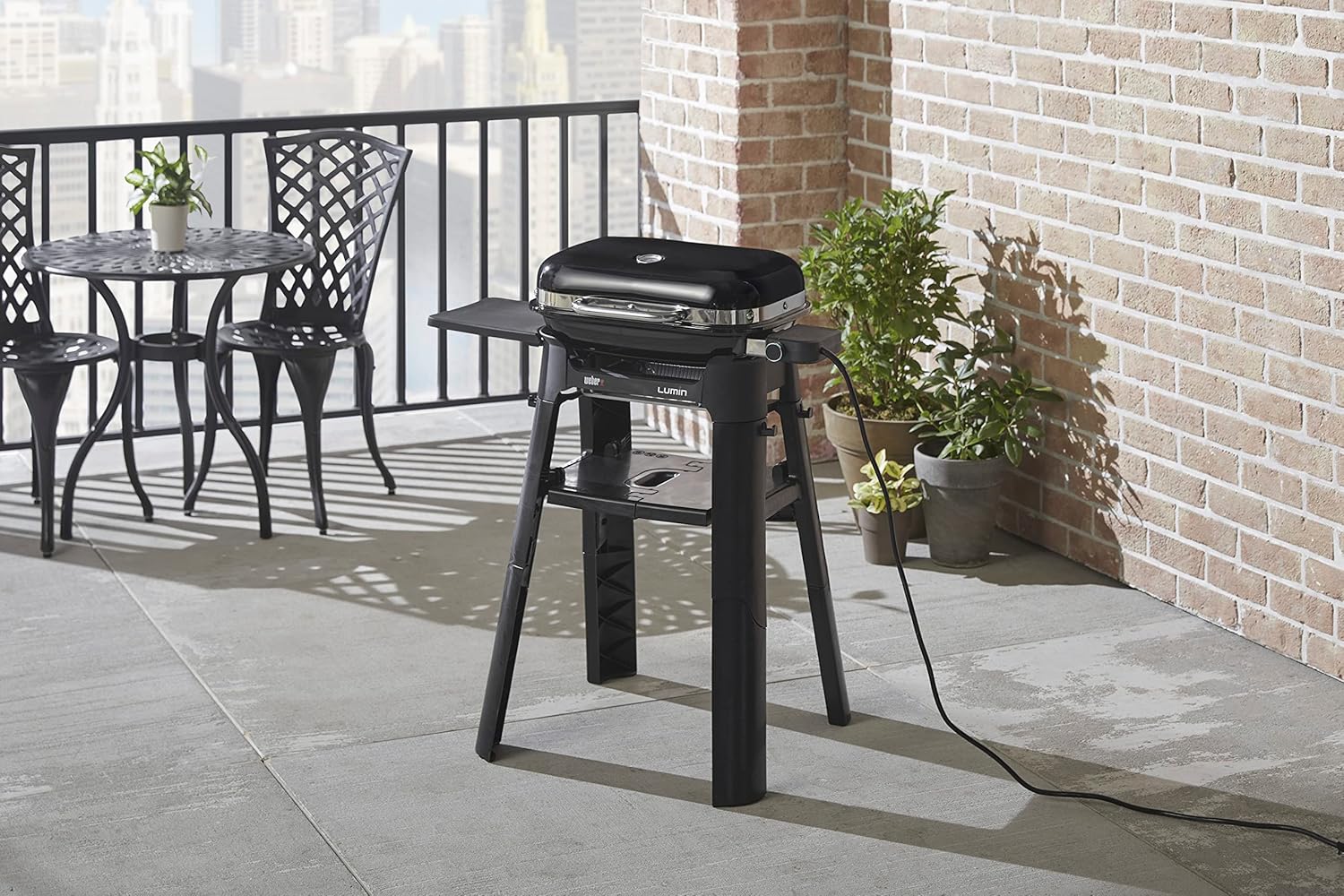 SmokeCraft: Lumin Compact Outdoor Electric Barbecue Grill, Black - Great Small Spaces such as Patios, Balconies, and Decks, Portable and Convenient
