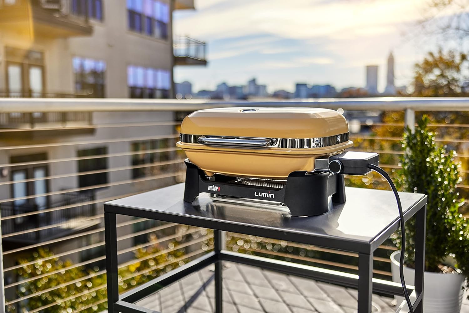 SmokeCraft: Lumin Compact Outdoor Electric Barbecue Grill, Black - Great Small Spaces such as Patios, Balconies, and Decks, Portable and Convenient