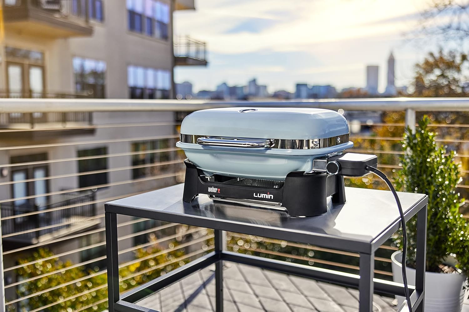 SmokeCraft: Lumin Compact Outdoor Electric Barbecue Grill, Black - Great Small Spaces such as Patios, Balconies, and Decks, Portable and Convenient