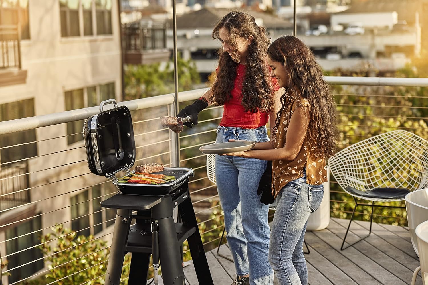 SmokeCraft: Lumin Compact Outdoor Electric Barbecue Grill, Black - Great Small Spaces such as Patios, Balconies, and Decks, Portable and Convenient